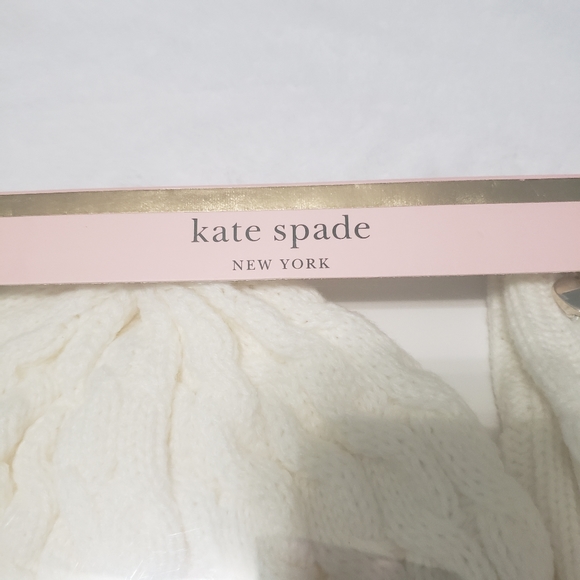 NWT Kate Spade Cableknit Beanie & Glove Set - Picture 8 of 8